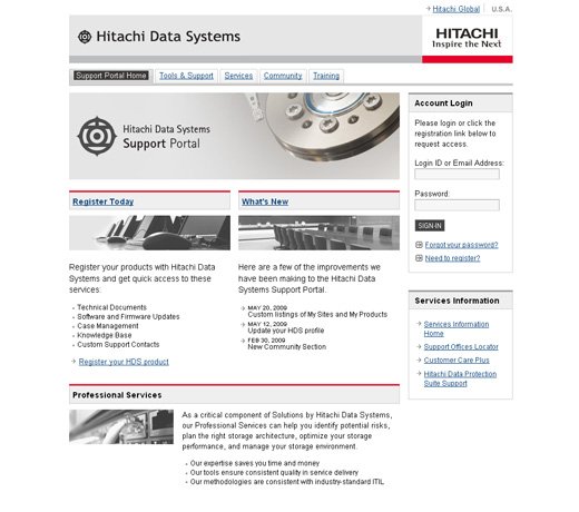 Hitachi Data Systems Portal