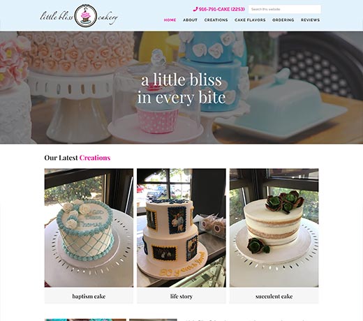 Little Bliss Cakery Homepage